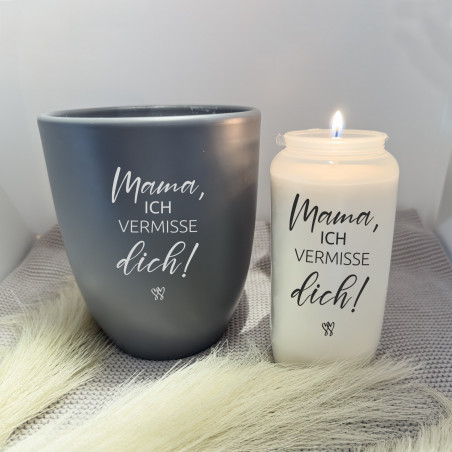 DTF Aufkleber „Mama, ich vermisse dich“ – Hochwertige Erinnerung für Grabkerzen