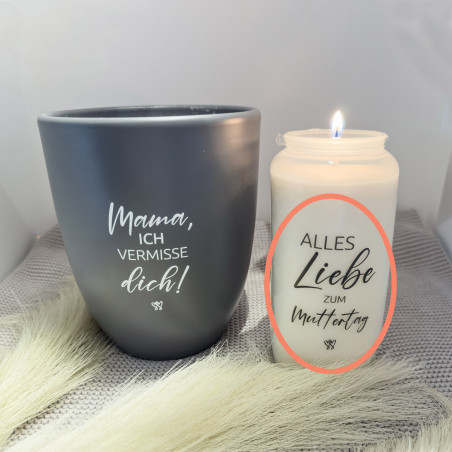 „Mama“ Set – 8x Traueraufkleber (DTF) für persönliche Gedenklichter
