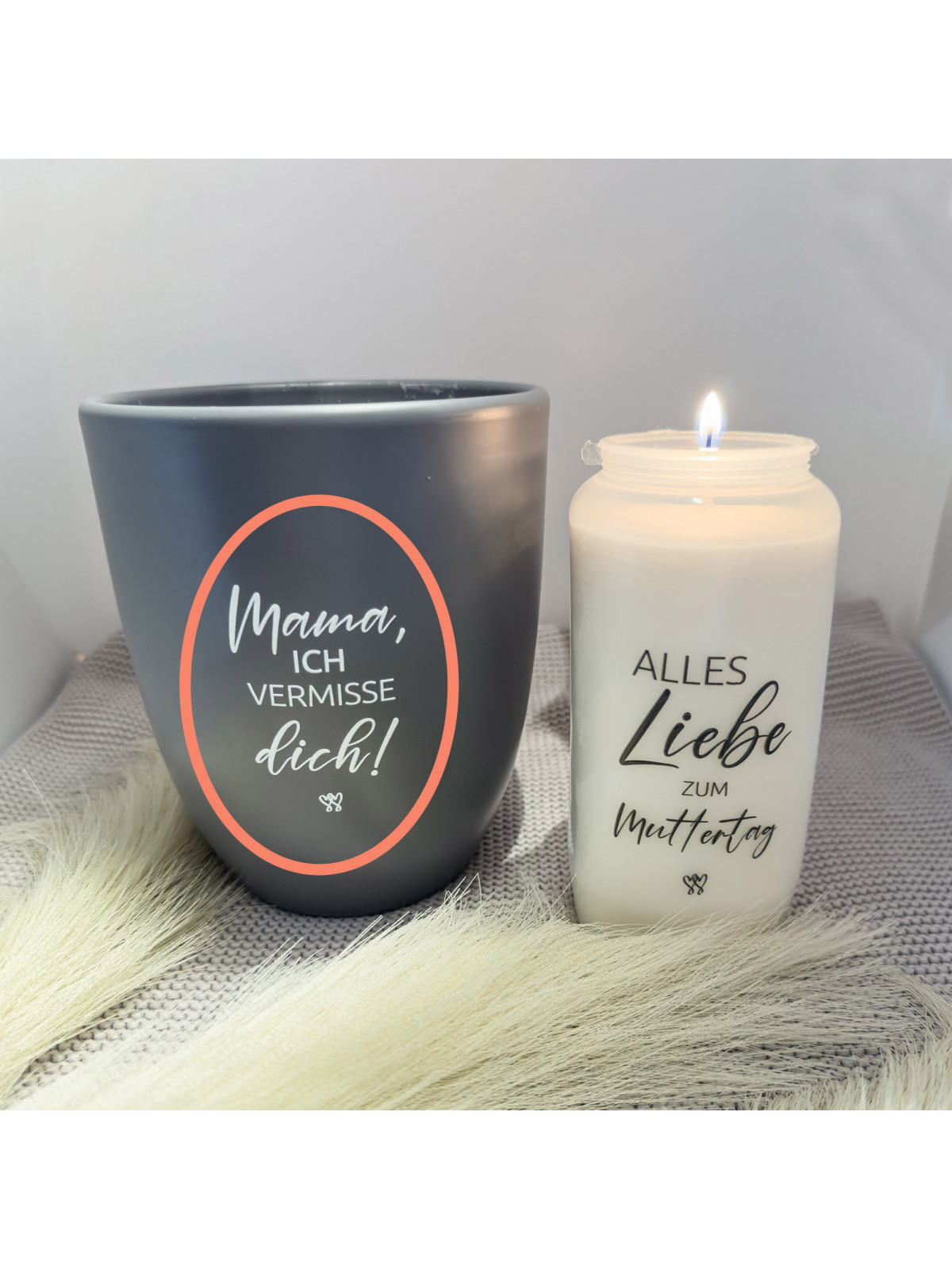 „Mama“ Set – 8x Traueraufkleber (DTF) für persönliche Gedenklichter
