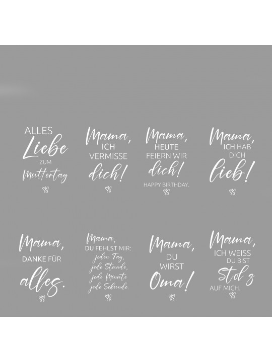 „Mama“ Set – 8x Traueraufkleber (DTF) für persönliche Gedenklichter „Mama“ Set – 8x Traueraufkleber (DTF) für persönliche Gedenklichter