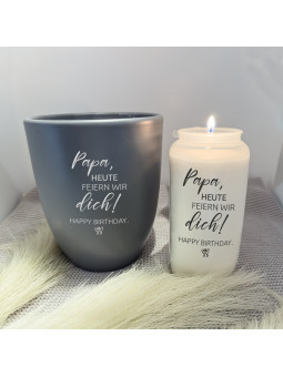 DTF Aufkleber „Papa, heute feiern wir dich...“ – Hochwertige Erinnerung für Grabkerzen