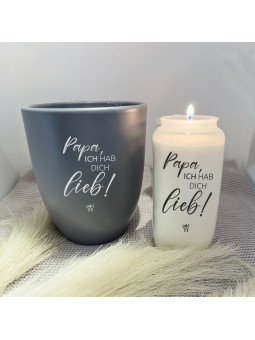 DTF Aufkleber „Papa, ich hab dich lieb!“ – Hochwertige Erinnerung für Grabkerzen