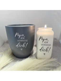 DTF Aufkleber „Papa, ich vermisse dich!“ – Hochwertige Erinnerung für Grabkerzen