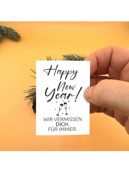 „Happy New Year“ Traueraufkleber | Gedenkaufkleber für Fenster & Grabstein