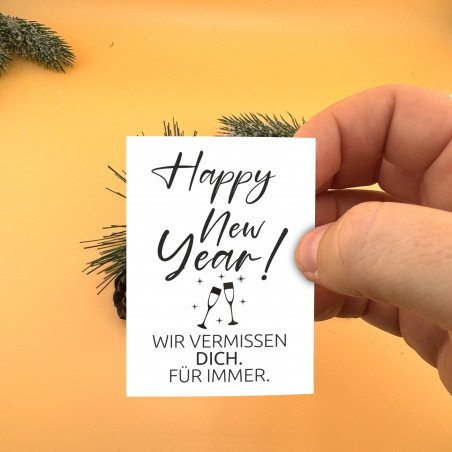 „Happy New Year“ Traueraufkleber | Gedenkaufkleber für Fenster & Grabstein