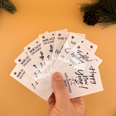 „Weihnachten“ Set – 8x Traueraufkleber für besinnliche Gedenklichter