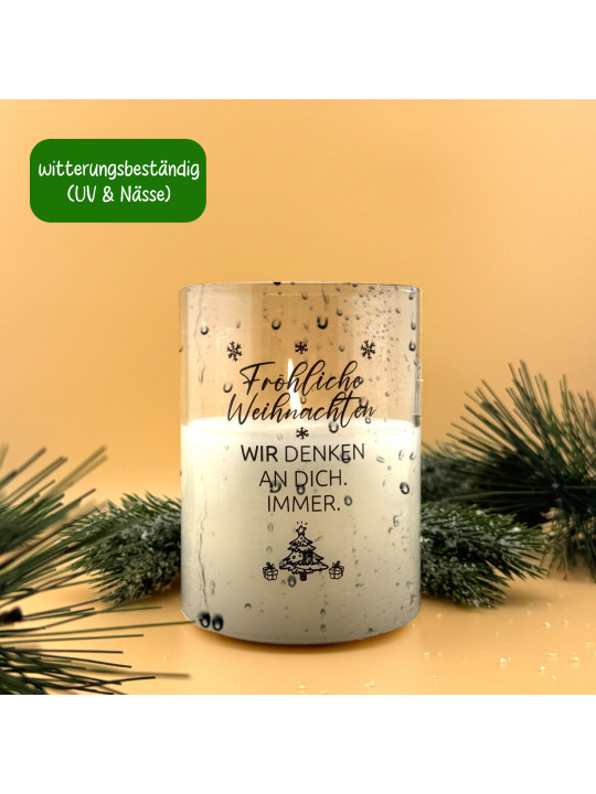 „Weihnachten“ Set – 4x Traueraufkleber für besinnliche Gedenklichter