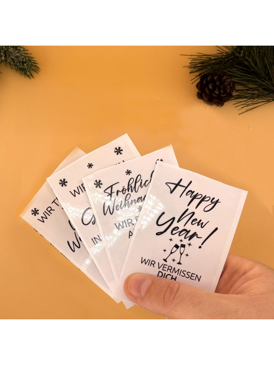 „Weihnachten“ Set – 4x Traueraufkleber für besinnliche Gedenklichter