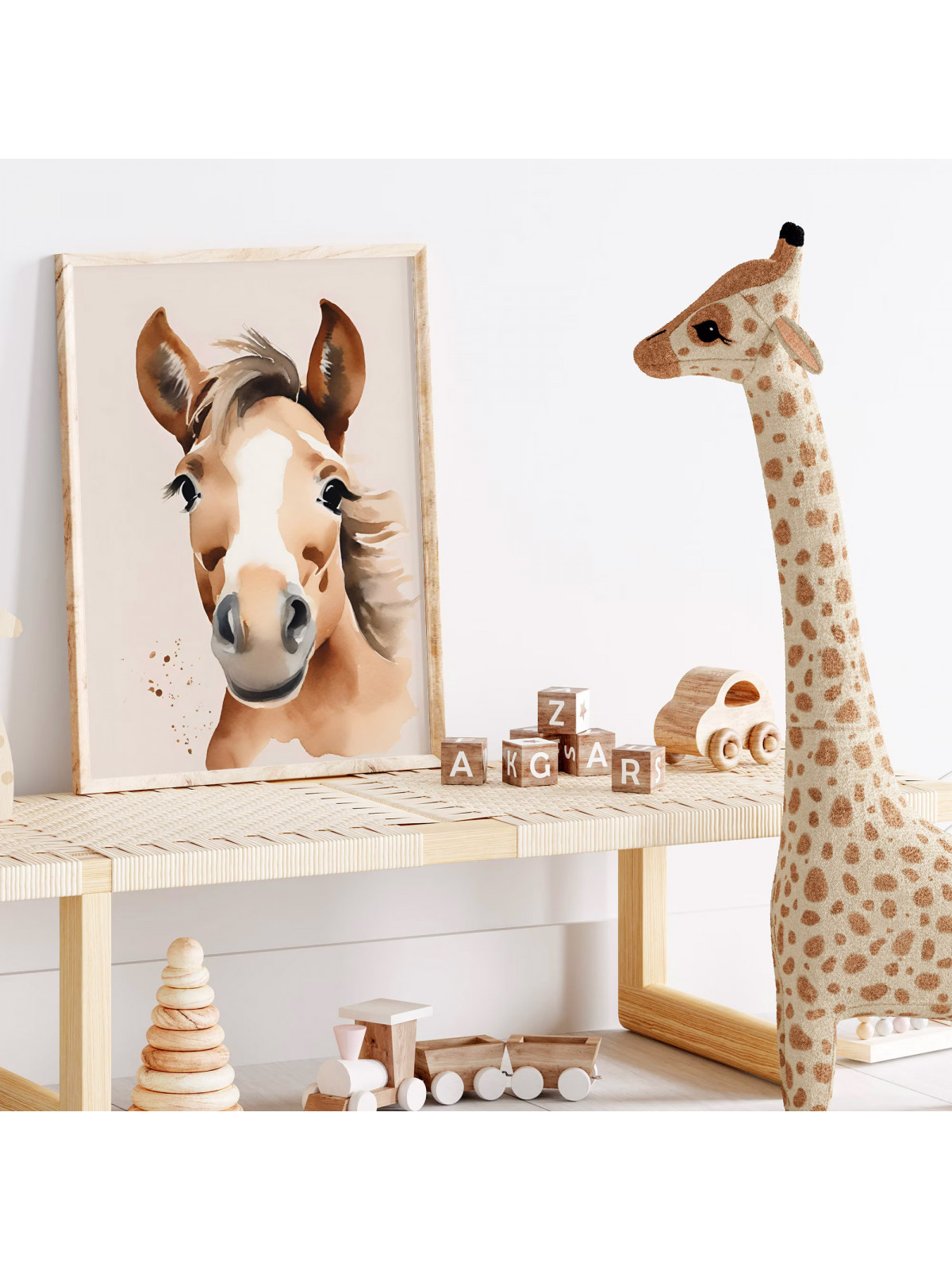 „Bauernhof“ 3er Poster-Set | Pferd, Kuh & Traktor | Ländliche Deko für Kinderzimmer & Landhausstil