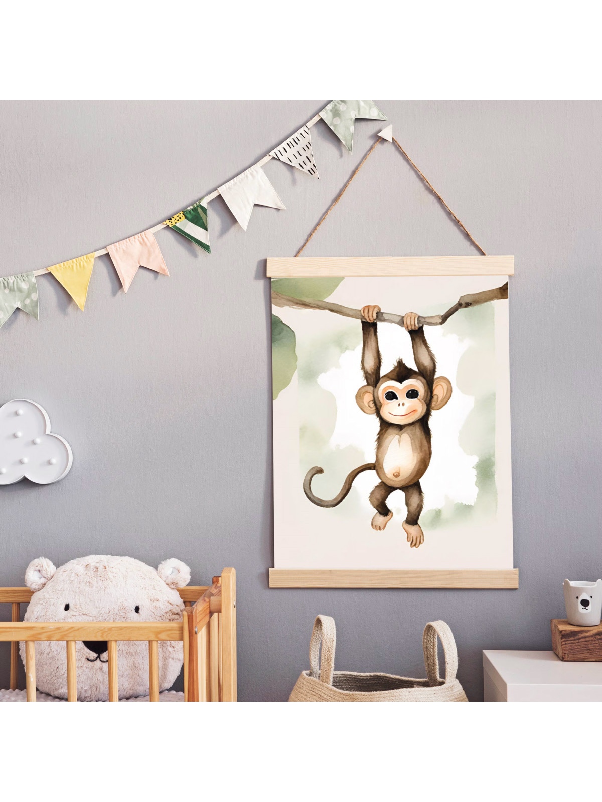 „Steppe“ 3er Poster-Set | Giraffe, Zebra & Affe | Safari Deko für Wohnzimmer & Kinderzimmer