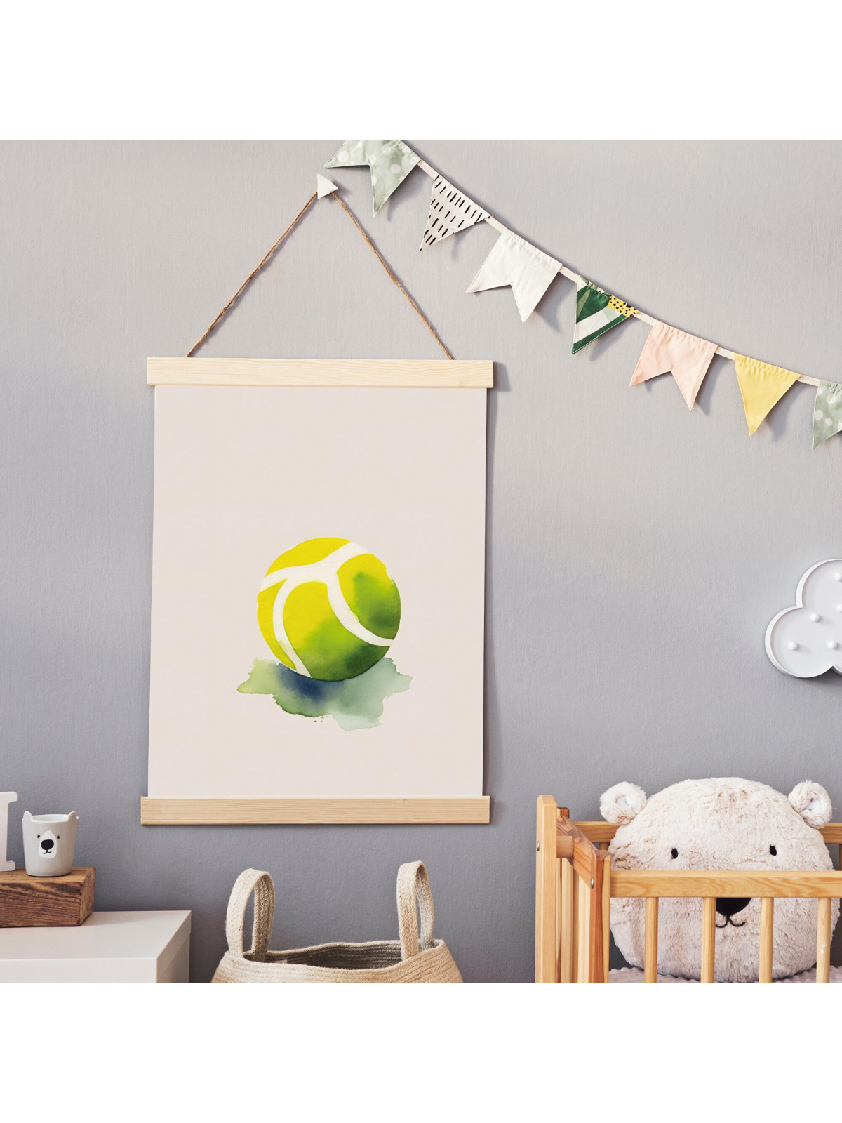 „Sport“ 3er Poster-Set | Tennisball, Fußball & Basketball | Coole Wanddeko für Sportfans & Kinderzimmer