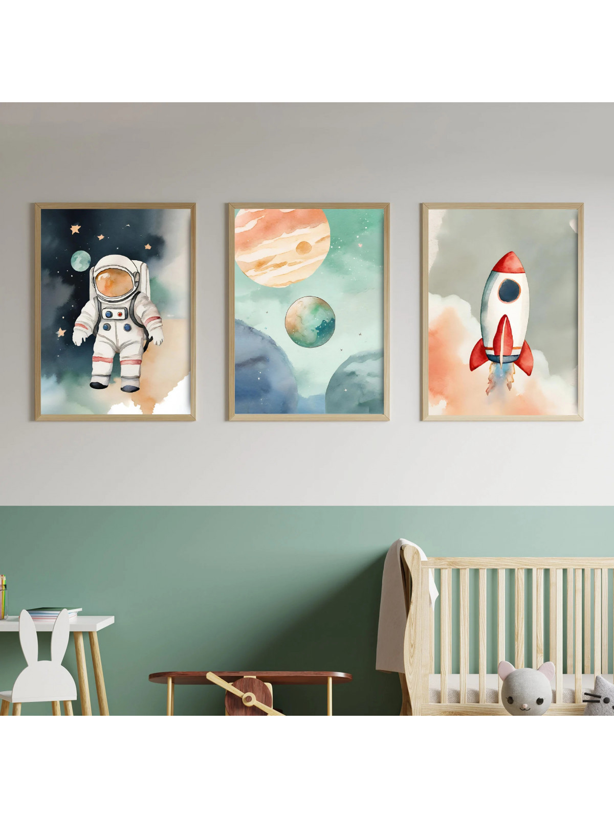 „Weltall“ 3er Poster-Set | Astronaut, Planet & Rakete | Digitaler DIN A3 Download zum Selbstausdrucken