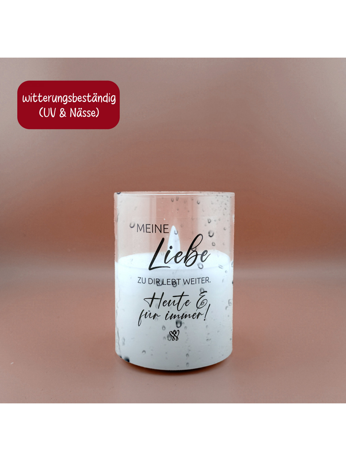 „Liebe“ Set – 4x Traueraufkleber für persönliche Gedenklichter
