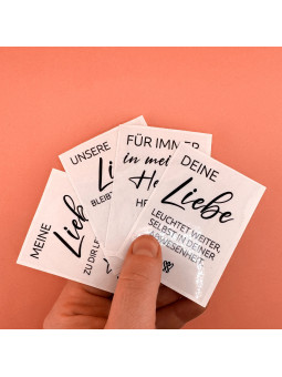 „Liebe“ Set – 4x Traueraufkleber für persönliche Gedenklichter