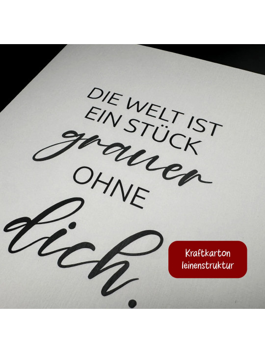 Trauerkarte „Die Welt ist ein Stück grauer ohne dich.“ | Beileidskarte in DIN A5 mit Umschlag Trauerkarte „Die Welt ist ein Stück grauer ohne dich.“ | Beileidskarte in DIN A5 mit Umschlag