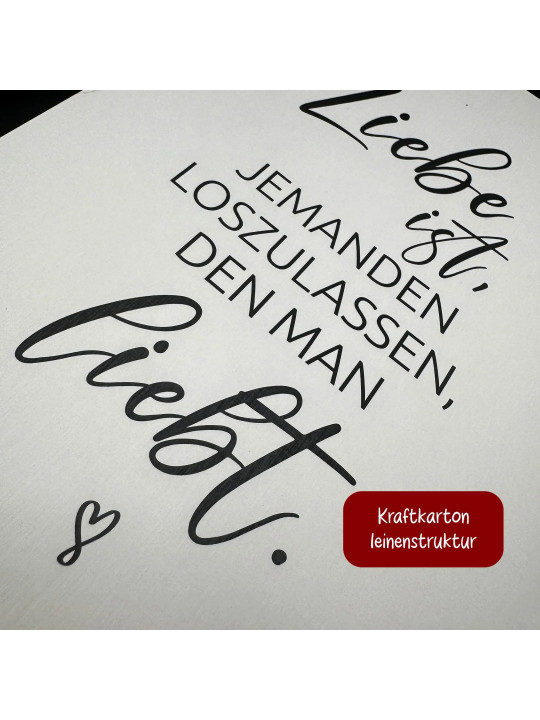Trauerkarte „Liebe ist, jemanden loszulassen, den man liebt.“ | Beileidskarte in DIN A5 mit Umschlag Trauerkarte „Liebe ist, jemanden loszulassen, den man liebt.“ | Beileidskarte in DIN A5 mit Umschlag