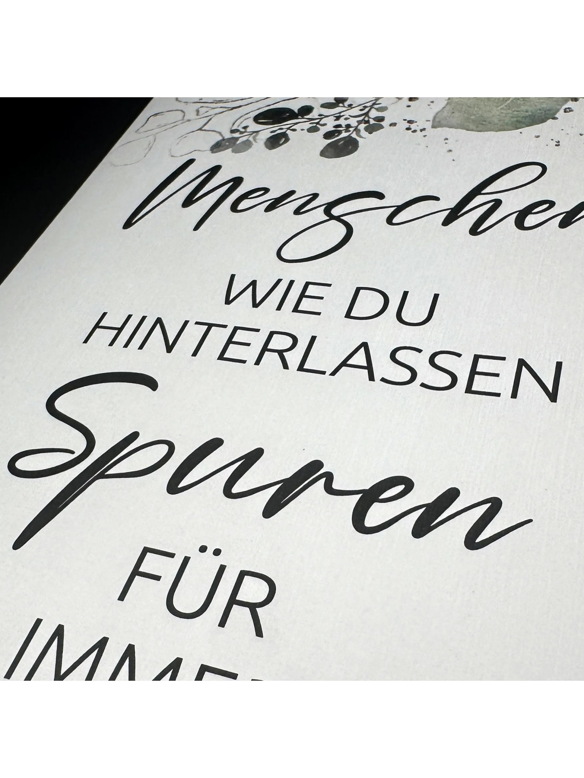 Trauerkarte „Menschen wie du, hinterlassen Spuren für immer.“ | Beileidskarte in DIN A5 mit Umschlag