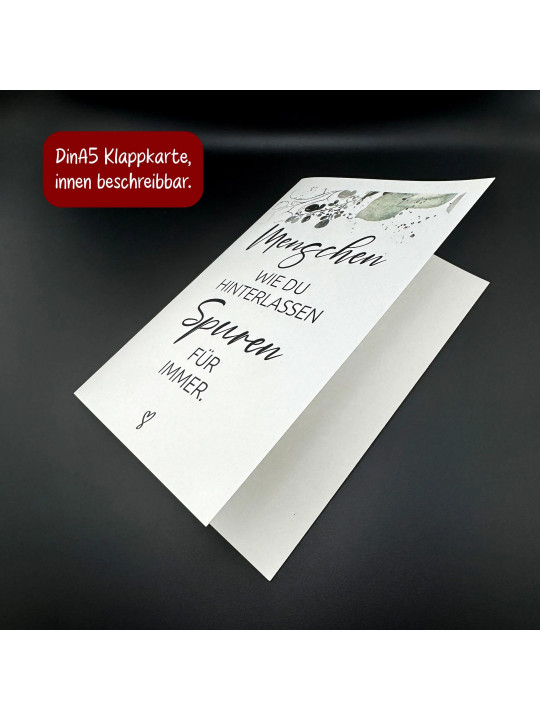 Trauerkarte „Menschen wie du, hinterlassen Spuren für immer.“ | Beileidskarte in DIN A5 mit Umschlag Trauerkarte „Menschen wie du, hinterlassen Spuren für immer.“ | Beileidskarte in DIN A5 mit Umschlag