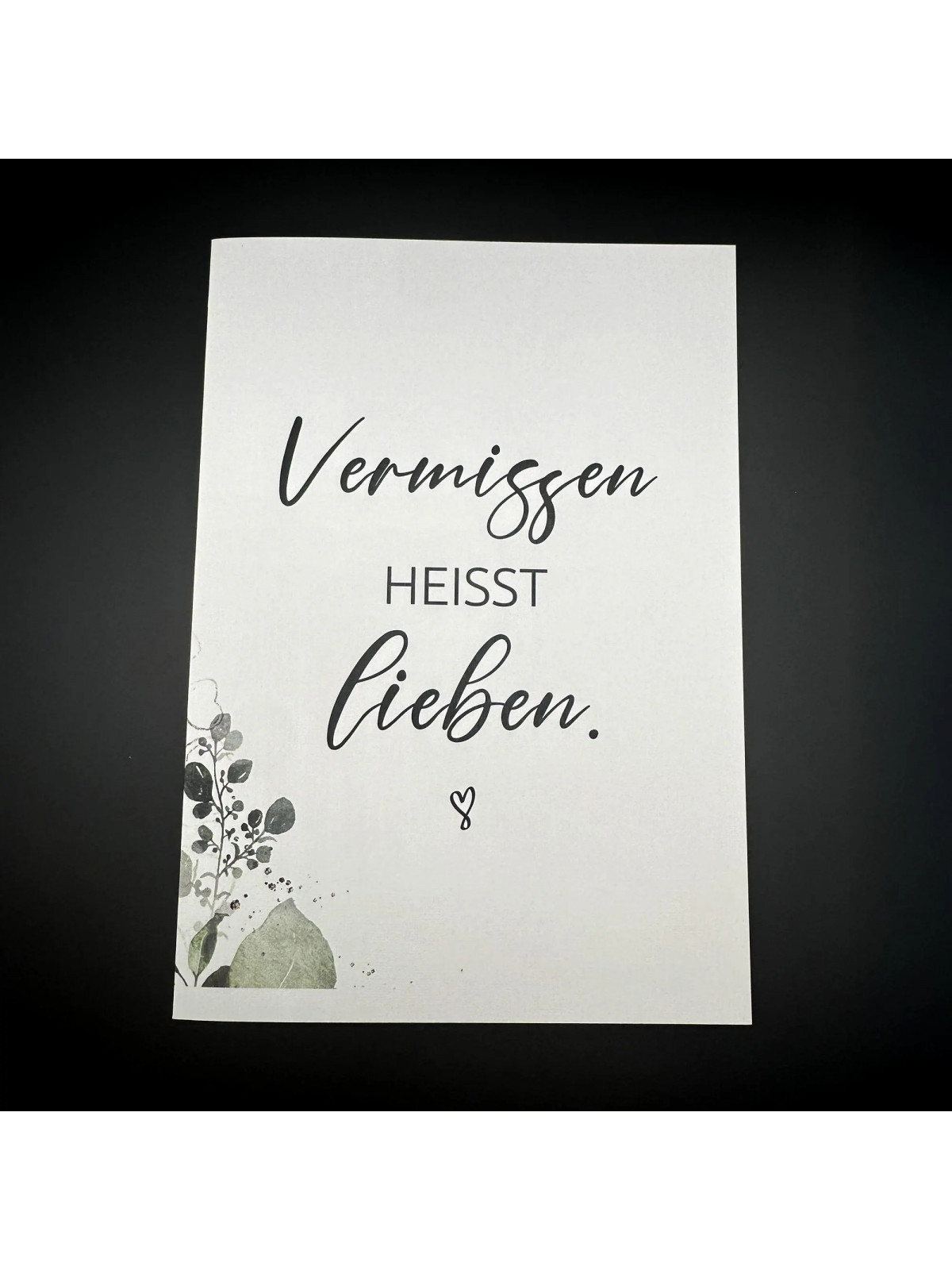 Trauerkarte „Vermissen heißt lieben.“ | Beileidskarte in DIN A5 mit Umschlag