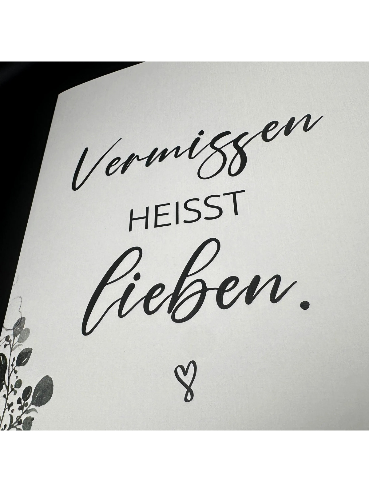 Trauerkarte „Vermissen heißt lieben.“ | Beileidskarte in DIN A5 mit Umschlag
