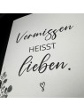 Trauerkarte „Vermissen heißt lieben.“ | Beileidskarte in DIN A5 mit Umschlag Trauerkarte „Vermissen heißt lieben.“ | Beileidskarte in DIN A5 mit Umschlag