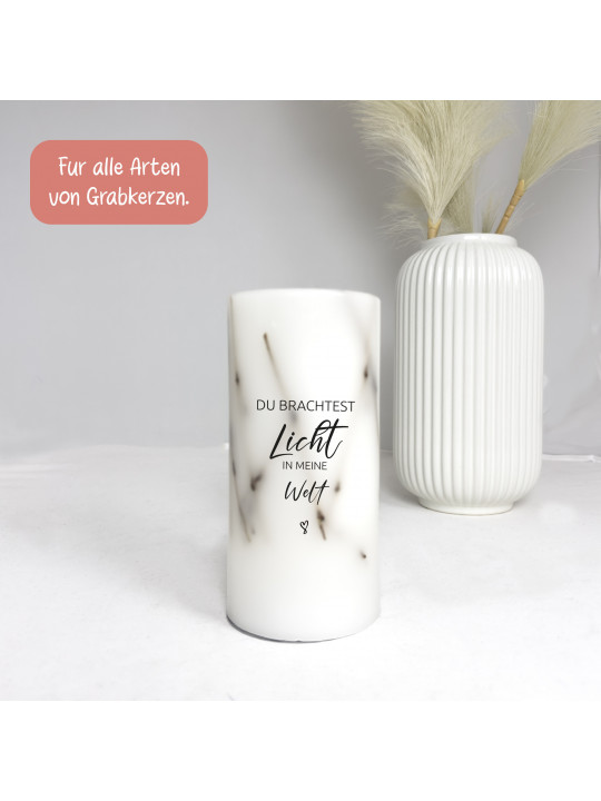„Neutral“ Set – 8x Traueraufkleber für stilvolle Grablichter „Neutral“ Set – 8x Traueraufkleber für stilvolle Grablichter