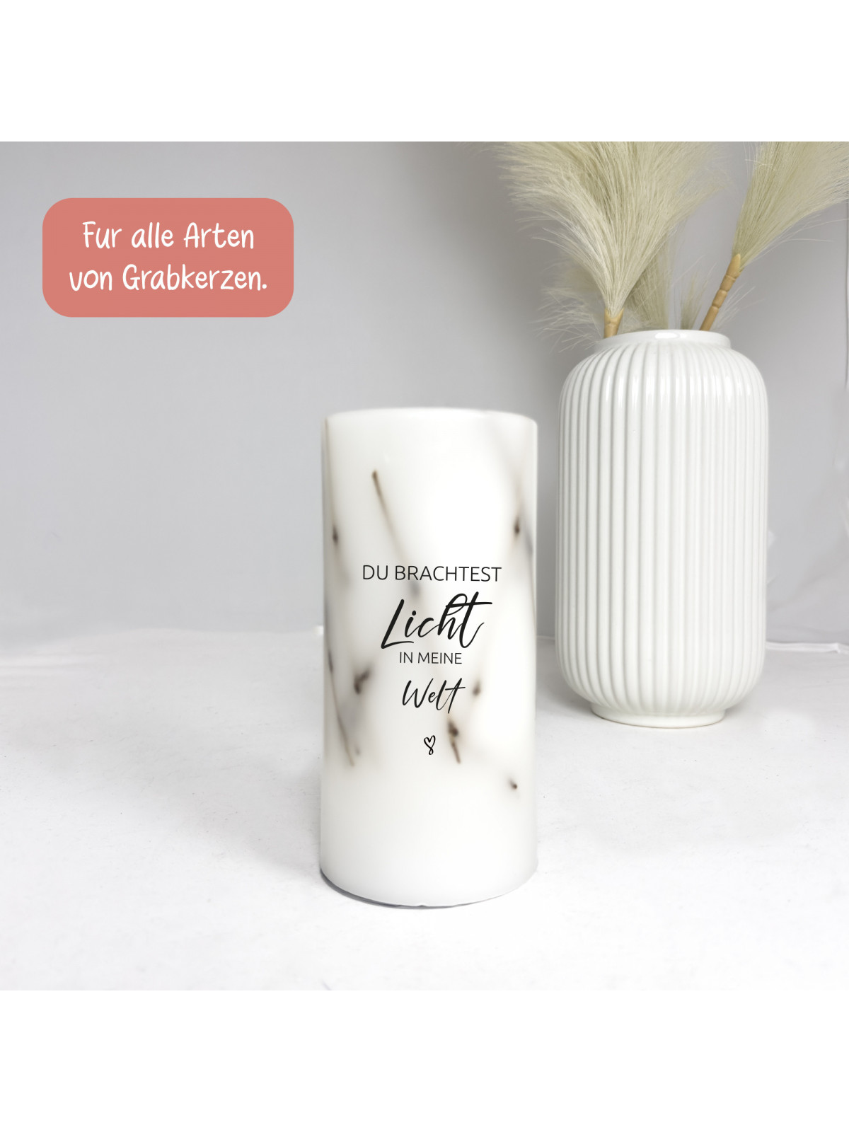 „Neutral“ Set – 8x Traueraufkleber für stilvolle Grablichter