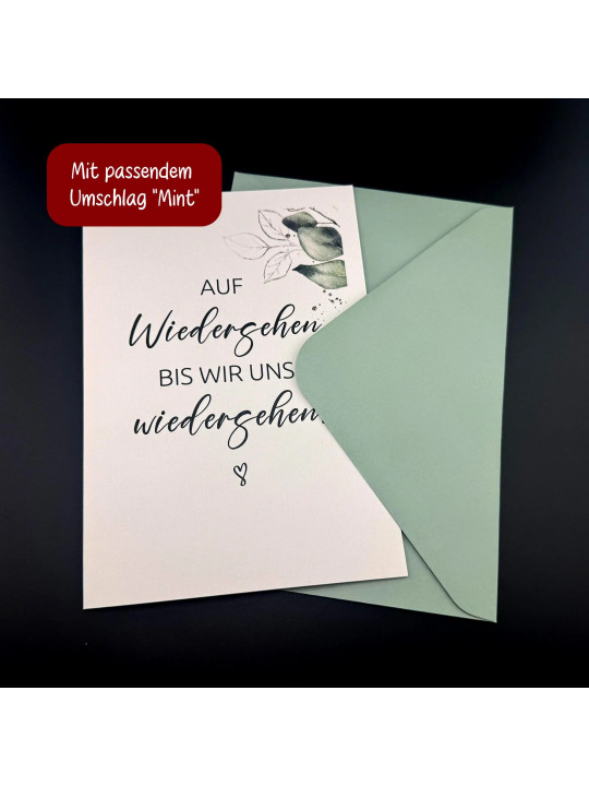 Trauerkarte „Auf Wiedersehen, bis wir uns wiedersehen.“ | Beileidskarte in DIN A5 mit Umschlag Trauerkarte „Auf Wiedersehen, bis wir uns wiedersehen.“ | Beileidskarte in DIN A5 mit Umschlag
