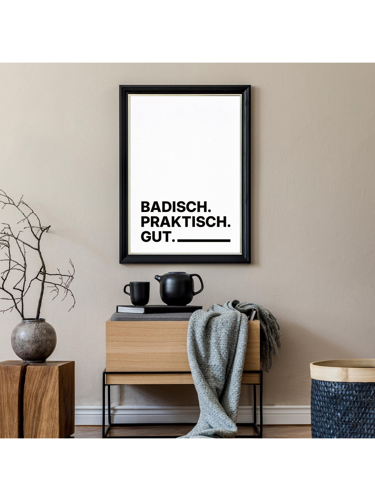 „Badisch. Praktisch. Gut.“ Dialekt-Poster | Digitaler DIN A4 Download (JPG) zum Selbstausdrucken