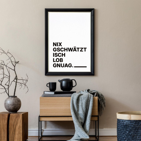 „Nix gschwätzt isch Log gnuag.“ Dialekt-Poster | Digitaler DIN A3 Download (JPG) zum Selbstausdrucken