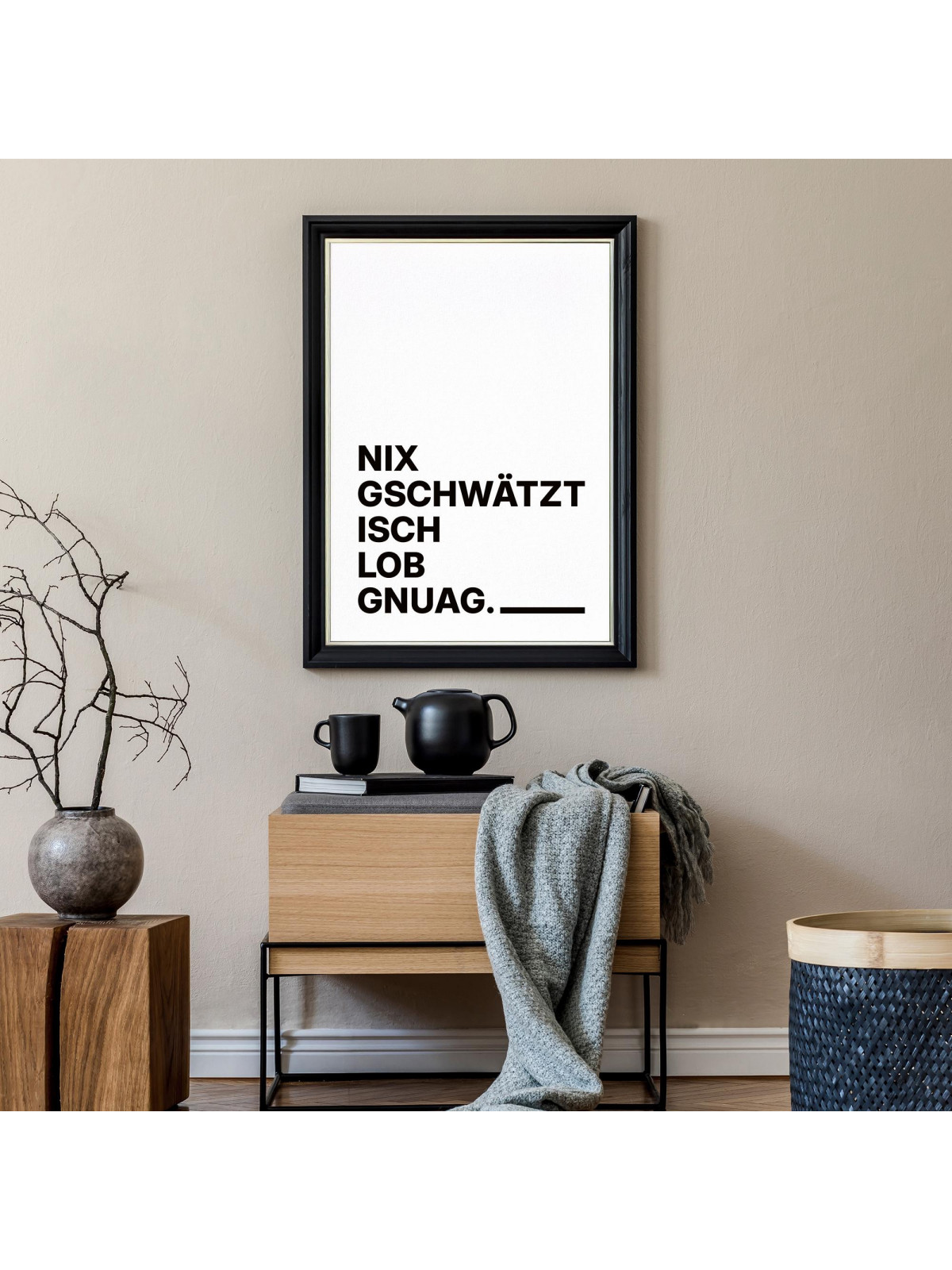 „Nix gschwätzt isch Log gnuag.“ Dialekt-Poster | Digitaler DIN A3 Download (JPG) zum Selbstausdrucken