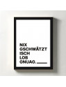 „Nix gschwätzt isch Log gnuag.“ Dialekt-Poster | Digitaler DIN A3 Download (JPG) zum Selbstausdrucken „Nix gschwätzt isch Log gnuag.“ Dialekt-Poster | Digitaler DIN A3 Download (JPG) zum Selbstausdrucken