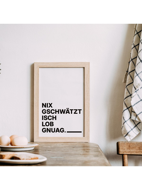 „Nix gschwätzt isch Log gnuag.“ Dialekt-Poster | Digitaler DIN A3 Download (JPG) zum Selbstausdrucken „Nix gschwätzt isch Log gnuag.“ Dialekt-Poster | Digitaler DIN A3 Download (JPG) zum Selbstausdrucken