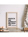 „Hock di hie, sunscht fällsch um.“ Dialekt-Poster | Digitaler DIN A3 Download (JPG) zum Selbstausdrucken „Hock di hie, sunscht fällsch um.“ Dialekt-Poster | Digitaler DIN A3 Download (JPG) zum Selbstausdrucken