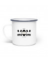 Emaille Tasse „Proud Mom“ – personalisierbar mit Name & Geburtsjahr - Emaille Tasse (Silber)  - Emaille Tasse